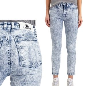 Jordache Premium High Rise Slim Blue Jeans Vintage Crop Acid Wash Womens Size 25